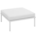 Modway Harmony Outdoor Patio Aluminum Ottoman - White/White-Powder-Coated Aluminum Frame