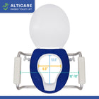 Mobile Patient Lift AltiCare Raised Toilet Seat With Adjustable Armrests Padded Seat-Ergonomic armrests lock securely with a metal button and tube mechanism for reliable stability