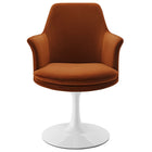 Modway Lippa Swivel Dining Performance Velvet Armchair - White Rust-8