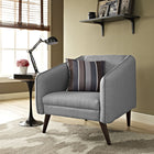 Modway Slide Upholstered Fabric Armchair - LightGrey-Solid Rubberwood Legs