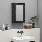 Kleankin Wall Mount Bathroom Mirror Cabinet with Shelves - Black-Constructed of MDF board for stability