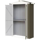 Outsunny Outdoor Storage Shed with Shelf - 4' x 1.3' - Light Grey-Features a slim 49.6" W x 16.1" D design to maximize storage in narrow spaces

