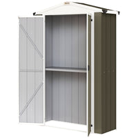 Outsunny Outdoor Storage Shed with Shelf - 4' x 1.3' - Light Grey-Features a slim 49.6" W x 16.1" D design to maximize storage in narrow spaces
