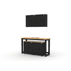 Cat RTA Garage Storage Cabinetry 5-Piece Set with 2 Walls, 2 Bases and 72" Workbench-Secure Locking Storage: Integrated 3-point locking system with key keeps tools, supplies, and equipment protected and organized.