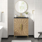 Modway Awaken 24" Bathroom Vanity - Oak/Black-Non-marking Foot Pads