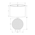 Monarch Specialties 19" H Table Lamp - Grey Resin / Ivory / Cream Shade-Attached with a 6ft transparent cord, place this versatile decorative lamp on any end or side table, console, or a nightstand or bedside table for a fashionable lighting source