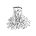 Globe Commercial Syn-Pro Synthetic Wet Mop - Narrow Band - 16 oz - Cut End - White-Reinforced 4 line of Quad Core stitching for maximum strength