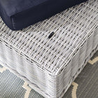 Modway Conway Sunbrella Outdoor Patio Wicker Rattan Ottoman - Light Grey/Navy-Light Grey Synthetic Rattan