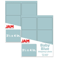 JAM Paper Mailing Address Labels, 3 1/3 x 4, Baby Blue, 2 sets of 120 (4052898g)-Baby blue
