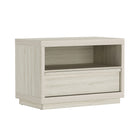 Manhattan Comfort Navis 32" Contemporary 1-Drawer Nightstand - Whitewashed Oak-Smooth drawer glides ensure effortless opening and closing
