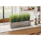 Monarch Specialties 9374 12" Tall Artificial Grass - Brown Wood Pot-Made with environmentally friendly materials, this plant works beautifully as an accent for the home or office