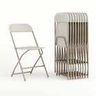 Flash Furniture HERCULES Series Premium Beige Plastic Folding Chair - 10 Pack-650 lb. Weight Capacity