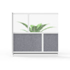 Luxor Modular Wall Extension - 53" W x 48" H - Segmented Grey Frame, Frosted Acrylic, Cool Grey PET-Creates semi permanent privacy in shared spaces