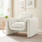 Modway Waverly Boucle Upholstered Armchair - Ivory-Dense Foam Padding