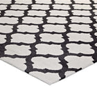 Modway Lida Moroccan Trellis Area Rug - 5 ft W x 8 ft L - Ivory/Charcoal-Gripping Jute Fabric Underside