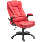 HOMCOM Faux Leather Executive Heated Massage Office Chair - Red-Ergonomically designed office chair, ideal both for home and office use