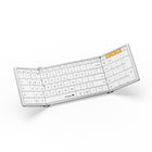 ProtoArc Foldable Bluetooth Keyboard - White / Silver-Ultimate Portability: The XK01 Tri-Fold Bluetooth Keyboard by ProtoArc is designed for on-the-go convenience, folding into a compact and pocket-sized package, making it the ideal travel companion.