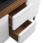 Modway Render 48" Double Sink Bathroom Vanity - White/Walnut/Black-Fixtures Not Included