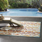 Modway Reflect Takara Abstract Diamond Moroccan Trellis Indoor/Outdoor Area Rug - 5 ft W x 8 ft L - Multicolored-Durable Indoor/Outdoor Rug