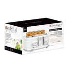 JS Gourmet Retro Collection 4-Slice Extra-Wide Slot Toaster - White-Stainless steel body