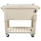 Permasteel 80 Quart Furniture Style Patio Cooler - Cream-80 QT Antique Rolling Patio Cooler