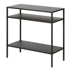 Hudson&Canal Ricardo 24"W Rectangular Side Table - Blackened Bronze-Top has weight capacity of 20 lbs, middle shelves can hold 20 lbs each, lower shelf can hold 30 lbs