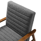 Modway Jensen Boucle Fabric Accent Chair - Walnut Charcoal-7