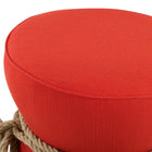 Modway Beat Nautical Rope Upholstered Fabric Ottoman - Atomic Red-Non-Marking Base Caps