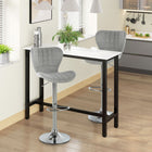 HOMCOM Adjustable Counter Height Swivel Bar Stools with Footrest - Grey - 2 Pack-Emulates the bar chair design suitable for counters, coffee shops, pubs, home bar    
