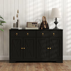 HOMCOM 47.6" L Sideboard Buffet Cabinet with Storage - Black-Fitted with particleboard, smooth surface is easy to wipe clean when there are spills or messes