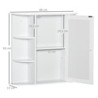 HOMCOM Wall Mount Medicine Cabinet with Mirror - White-painted bathroom cabinet is water-resistant and matches seamlessly with almost any style 