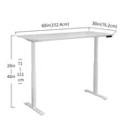 Motionwise 60" Electric Height Adjustable Standing Desk - White-Assembly required