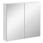 Kleankin Cabinet with Mirror, Doors and Shelf - White-Wall-mounted design saves your floor space  