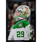 Jake Oettinger Stars 2025 Playoffs - Framed Canvas - 22" x 31"-Premium canvas print with gallery-wrapped edges