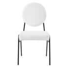 Modway Craft Upholstered Fabric Dining Side Chairs - Black/White - 2 Pack-10