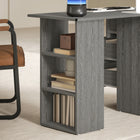 HOMCOM 47.25" Computer Desk with Storage - Grey-Made of thick engineered board with a melamine coating, which is anti-scratch and water-resistant 