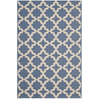 Modway Cerelia Moroccan Trellis Indoor/Outdoor Area Rug - 9 ft W x 12 ft L - Blue/Beige-Moroccan Trellis Area Rug