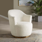 Modway Nora Boucle Upholstered Swivel Chair - White-Boucle Upholstery