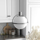 Hudson&Canal Cieonna 9.38" Wide Pendant with Glass Shade - Brushed Nickel/White Milk-Handcrafted brushed nickel finish is applied to the metal base