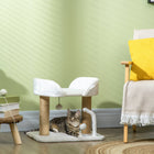 PawHut Cat Tree Tower Condo with Jute Scratching Posts - White-Platform provides a snug place to relax and nap 