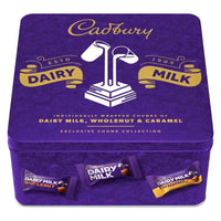 Cadbury UK Dairy Milk Mixed Chocolate Chunks Tin - 360g-This tin contains chunks of Cadbury Dairy Milk, Cadbury Dairy Milk Caramel and Cadbury Dairy Milk Whole Nut!