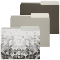 Merangue File Folders - Letter Size - Digital Glitches - 3 Pack-Reversible 1/2-cut file folders