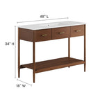 Modway Zaire 48" Single Sink Bathroom Vanity - Walnut/White-Two Spacious Side Drawers