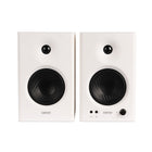 Edifier MR4 True Sound Monitoring with Multiple Connection Input - White-Equipped with two knobs to adjust high- and low-frequency controls separately, and a convenient front-panel knob to set volume and sound modes