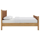 Modway Maven Queen Size Vegan Leather Upholstered Platform Bed - Tan Oak-Kiln-Dried Wood