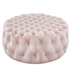 Modway Amour Tufted Button Large Round Performance Velvet Ottoman - Pink-Tufted Button Accent Ottoman