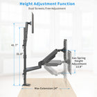 SHOPPINGALL Extra Long Vertically Stacked Dual Gas Spring Monitor Arm for 15”-32” Screens - SA-GA24L-Black-[EXCELLENT CONVENIENCE FEATURES] Keep your workspace neat with our integrated cable management clips. With these, your desk stays uncluttered and cables organized. The anti-scratch pad on the base ensures desk protection.