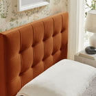 Modway Lily Stain-Resistant Performance Velvet Twin Size Headboard - Rust-Dense Foam Padding