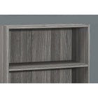 Monarch Specialties 7478 36"H Bookcase - Grey With 3 Shelves-35.5"H x 24.75"W x 11.75"D