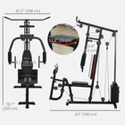 Soozier Home Gym Machine-99 lb (45 kg) weight stack adjusts to match different strength levels